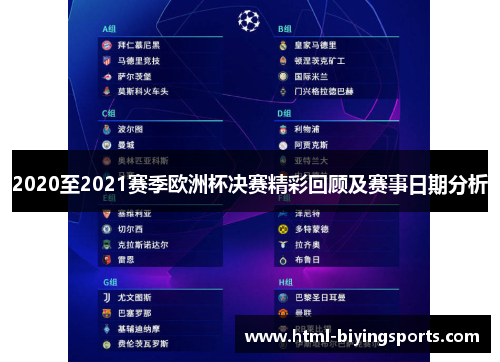 2020至2021赛季欧洲杯决赛精彩回顾及赛事日期分析
