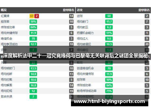 深度解析法甲二十一冠究竟缘何与巴黎毫无关联背后之谜团全景揭秘